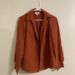 Dressbarn Orange Corduroy Button Down